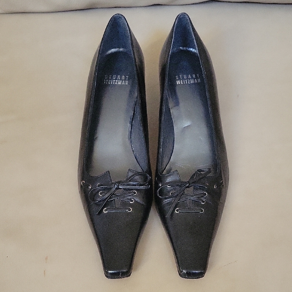 Stuart Weitzman Black Leather Heels